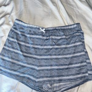 Striped Gray and White Women's Athletic Shorts